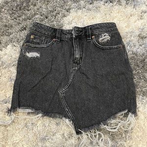 Black Denim Jean Skirt with rips